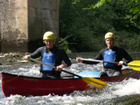 Canoeing in white water